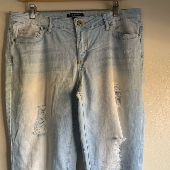 Elite Jeans White Washed Distressed Size 11/12 - Picture 6 of 8